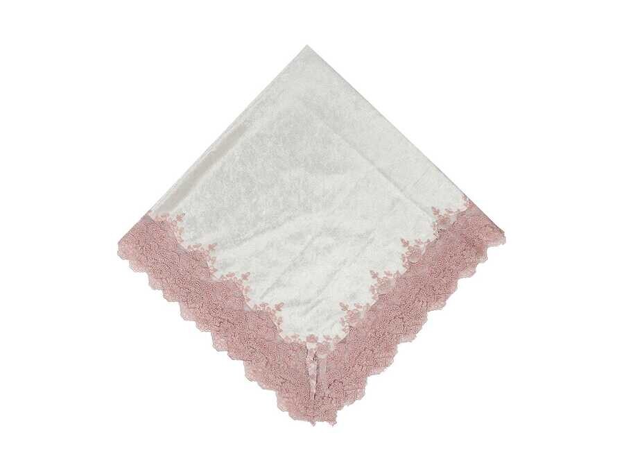 Dowry World - حزمه(صره) مخمل مطرزه لون كريمي - وردي Dowry World - حزمه(صره) مخمل مطرزه لون كريمي - وردي