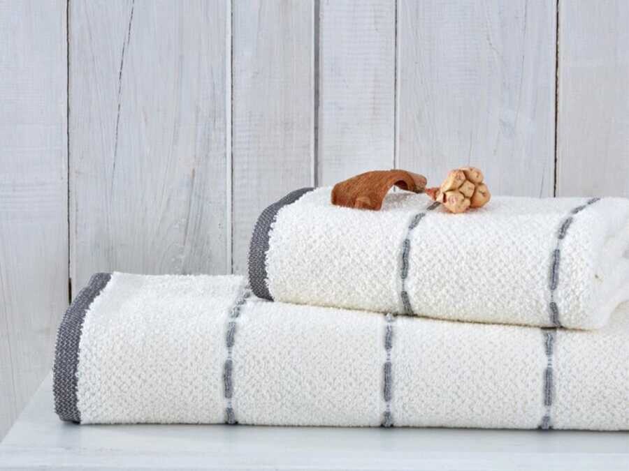 Çeyiz Diyarı - فوط حمام عدد2 كريم رمادي غامق Jale Çeyiz Diyarı - فوط حمام عدد2 كريم رمادي غامق Jale