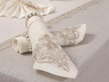 26 Piece Eliza Table Cloth Set - Cream - Thumbnail