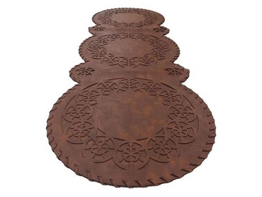 Dowry World - Round 3 Knitted Double Layer Round Leather Luxury Runner Brown Dowry World - Round 3 Knitted Double Layer Round Leather Luxury Runner Brown