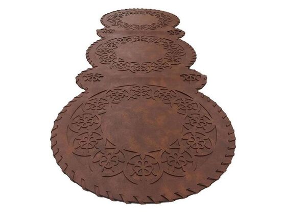 Round 3 Knitted Double Layer Round Leather Luxury Runner Brown