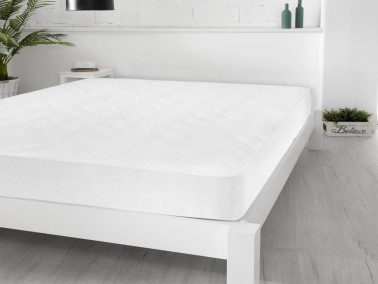 3D Quilted Liquid Proof 90X190cm Fitted Single Size Mattress Protector - Thumbnail