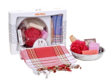 Çeyiz Diyarı - 7 Pcs Silver Bath Set - Red Çeyiz Diyarı - 7 Pcs Silver Bath Set - Red