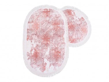 Çeyiz Diyarı - Ace Oval Bath Mat Set of 2 Powder Çeyiz Diyarı - Ace Oval Bath Mat Set of 2 Powder