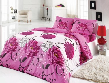 Pardise - Dowry World Açelya Double Duvet Cover Set Pink