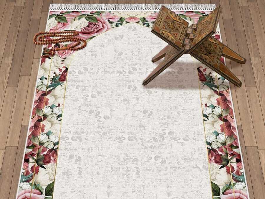 Azalea Velvet Prayer Rug - Thumbnail