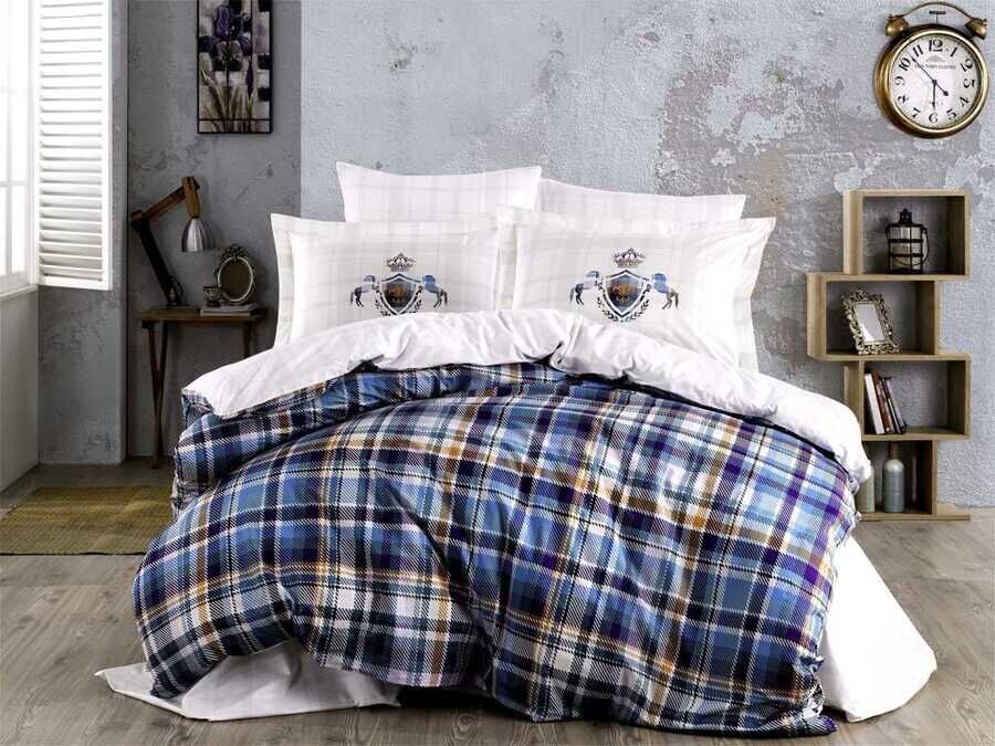 Adalia Double Duvet Cover Set Royal Blue