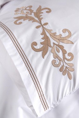 Adelina Embroidery King Size Duvet Cover Set 6 pcs, Duvet Cover 200x220, Sheet 240x260, Double Size, Cream Color - Thumbnail