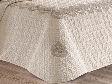 Adriana Double Bedspread Set Cream - Thumbnail