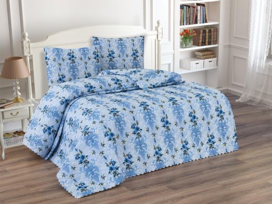 طقم غطاء سرير مبطن - أزرق Afife