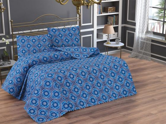 Ağca Quilted Bedspread Navy Blue