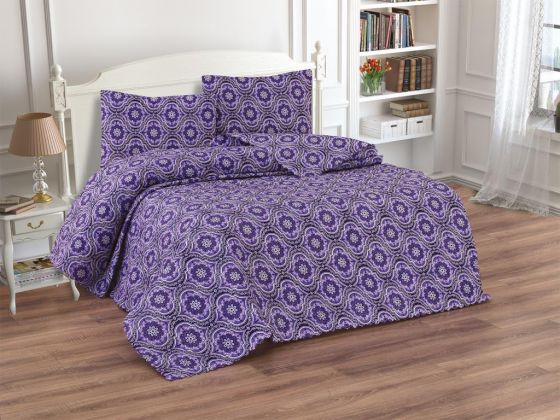 Ağca Quilted Bedspread Purple