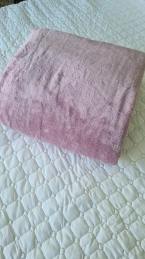 Aksu Single Size Blanket 155x215 cm Cotton/Polyester Fabric Dry Rose - Thumbnail