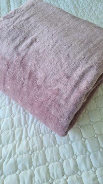 Aksu Single Size Blanket 155x215 cm Cotton/Polyester Fabric Dry Rose - Thumbnail