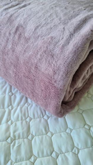 Aksu Single Size Blanket 155x215 cm Cotton/Polyester Fabric Dry Rose