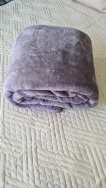 Aksu Single Size Blanket 155x215 cm Cotton/Polyester Fabric Plum - Thumbnail