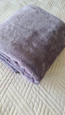 Aksu Single Size Blanket 155x215 cm Cotton/Polyester Fabric Plum - Thumbnail