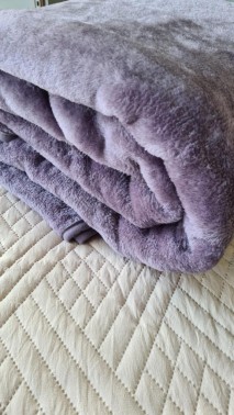 Aksu Single Size Blanket 155x215 cm Cotton/Polyester Fabric Plum - Thumbnail