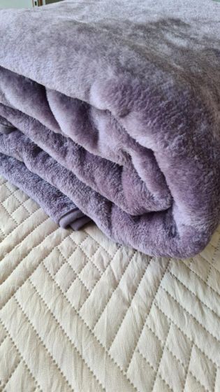 Aksu Single Size Blanket 155x215 cm Cotton/Polyester Fabric Plum