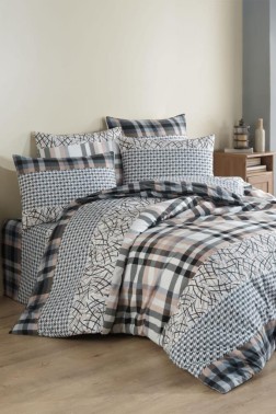 Albert Bedding Set 3 Pcs, Duvet Cover 160x200, Sheet 160x240, Pillowcase, Single Size, Self Patterned, Queen Bed Daily use - Thumbnail