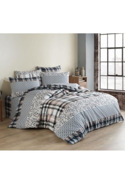 Albert Bedding Set 3 Pcs, Duvet Cover 160x200, Sheet 160x240, Pillowcase, Single Size, Self Patterned, Queen Bed Daily use - Thumbnail