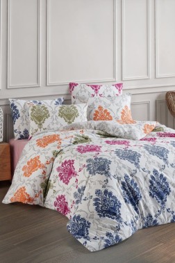 Aleks Bedding Set 4 Pcs, Duvet Cover, Bed Sheet, Pillowcase, Double Size, Self Patterned, Wedding, Daily use - Thumbnail