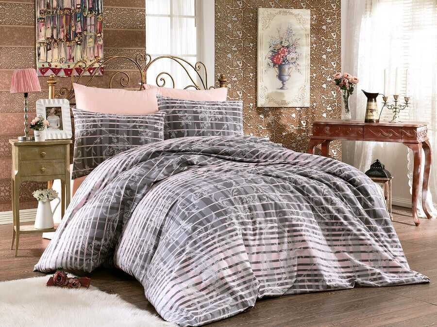 Dowry World - Alena Double Duvet Cover Set Amanda Gray