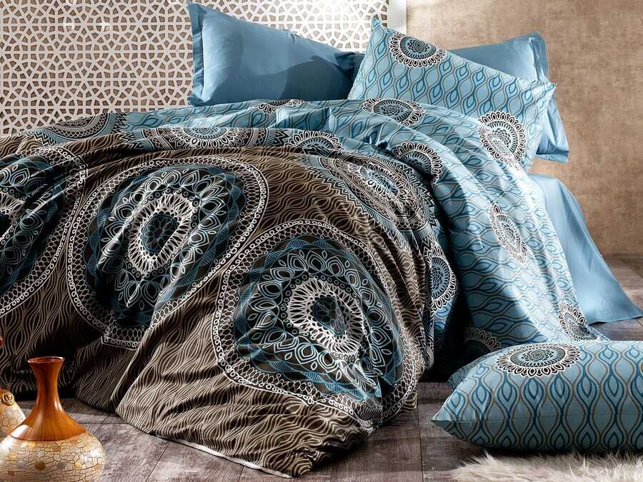 Dowry World - Alena Double Duvet Cover Set Asel Turquoise Dowry World - Alena Double Duvet Cover Set Asel Turquoise