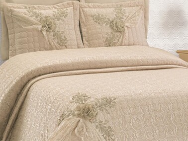 Aleyna Double Bedspread - Cappucino - Thumbnail