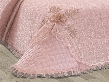 Aleyna Double Bedspread - Powder - Thumbnail