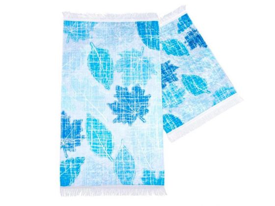 Alice Rectangle Bath Mat Set 2 Pcs Turquoise