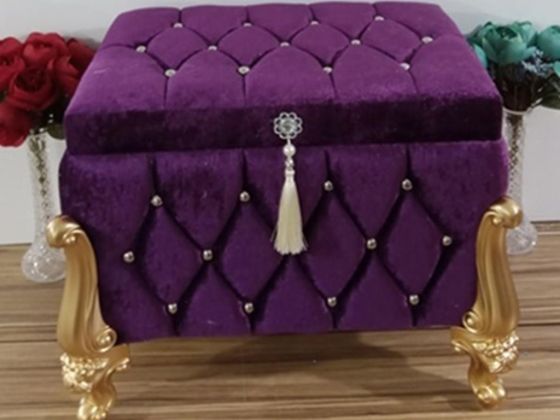 Alice Square 2 Pcs Dowery Chest with Split Tassels Purple