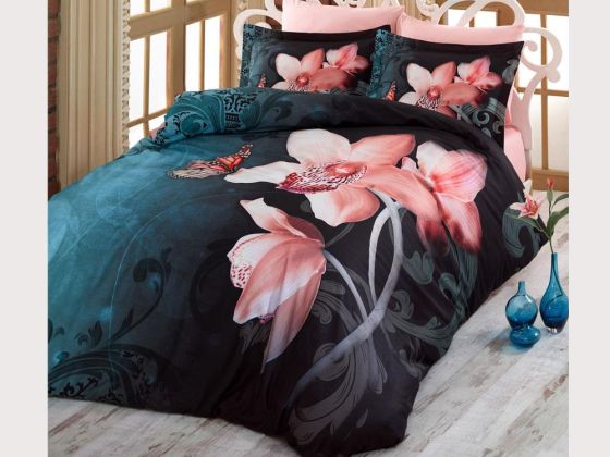 Alina 3d Double Cotton Satin Duvet Cover Set