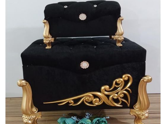 Allegra Dowry Chest 2 pcs with Plate Black