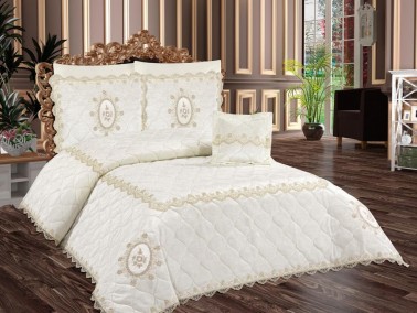 Amadora Velvet Lace Bedspread Cream - Thumbnail