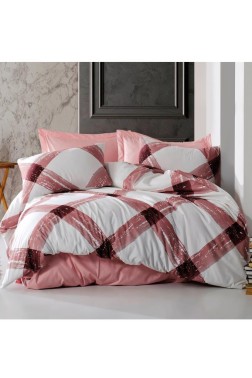 Çeyiz Diyarı - Andri Bedding Set 4 Pcs, Duvet Cover, Bed Sheet, Pillowcase, Double Size, Self Patterned, Wedding, Daily use Pink Çeyiz Diyarı - Andri Bedding Set 4 Pcs, Duvet Cover, Bed Sheet, Pillowcase, Double Size, Self Patterned, Wedding, Daily use Pink