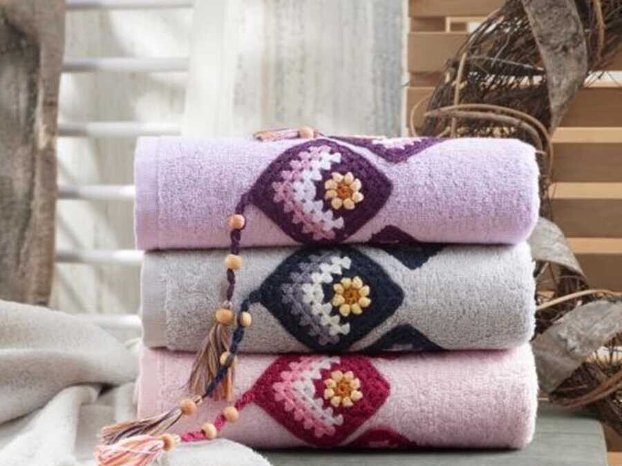 Angelina Pansy Bamboo Hand Face Towel - 6 Color - Thumbnail