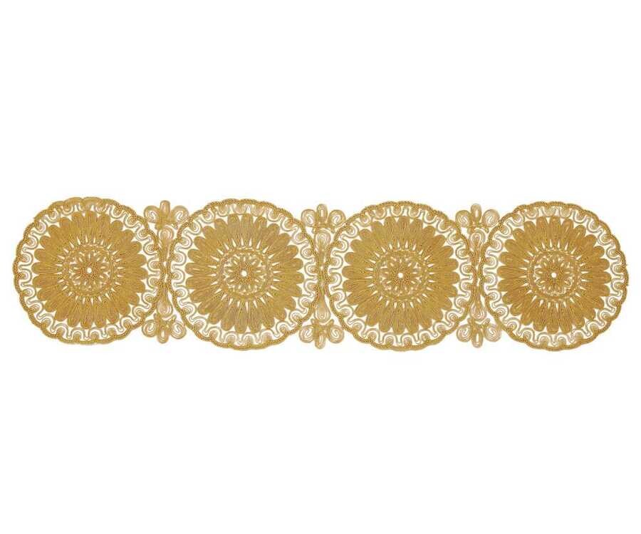 Dowry World - Anglez Cord Embroidered Luxury Maxi Runner Gold Dowry World - Anglez Cord Embroidered Luxury Maxi Runner Gold