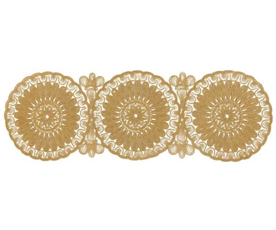 Dowry World - Anglez Cord Embroidered Luxury Midi Runner Gold Dowry World - Anglez Cord Embroidered Luxury Midi Runner Gold