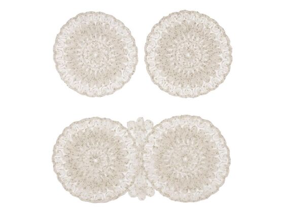 Anglez Cordone Embroidered Luxury Bedroom Set - Cream Cream