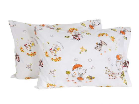 Animals 2 pcs Pillow Cover Orange