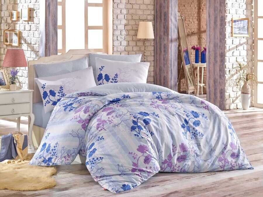 Anna Double Duvet Cover Set Lilac - Thumbnail