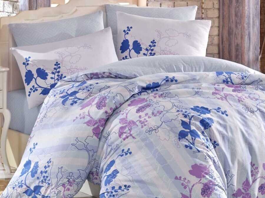 Anna Double Duvet Cover Set Lilac - Thumbnail