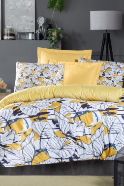 Çeyiz Diyarı - Anya Cotton Satin King Size Duvet Cover Set, Duvet Cover 200x220, Sheet 240x260, Double Size Çeyiz Diyarı - Anya Cotton Satin King Size Duvet Cover Set, Duvet Cover 200x220, Sheet 240x260, Double Size