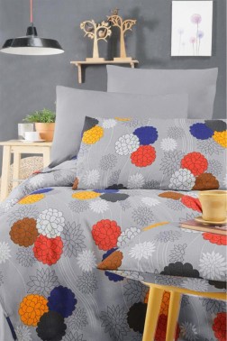 Arbesa Bedding Set 3 Pcs, Duvet Cover 160x200, Sheet 160x240, Pillowcase, Single Size, Self Patterned, Queen Bed Daily use - Thumbnail