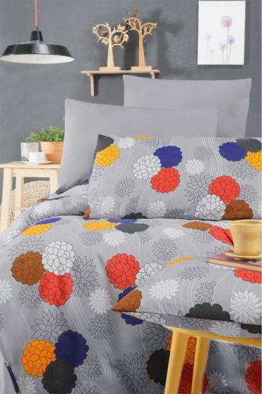 Arbesa Bedding Set 3 Pcs, Duvet Cover 160x200, Sheet 160x240, Pillowcase, Single Size, Self Patterned, Queen Bed Daily use