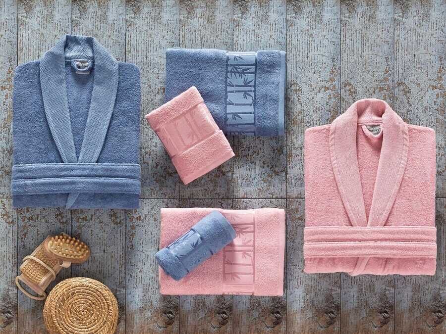  Arliva Bamboo Family Bathrobe Set Powder Blue