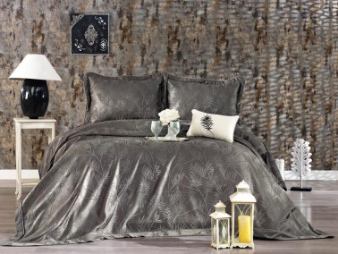 Armoni Double Bedspread Set Anthracite Gray - Thumbnail