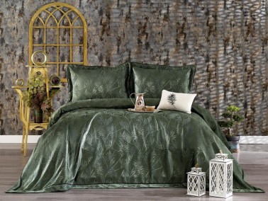 Armoni Double Bedspread Set Green - Thumbnail
