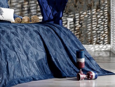 Armoni Double Bedspread Set Navy Blue - Thumbnail